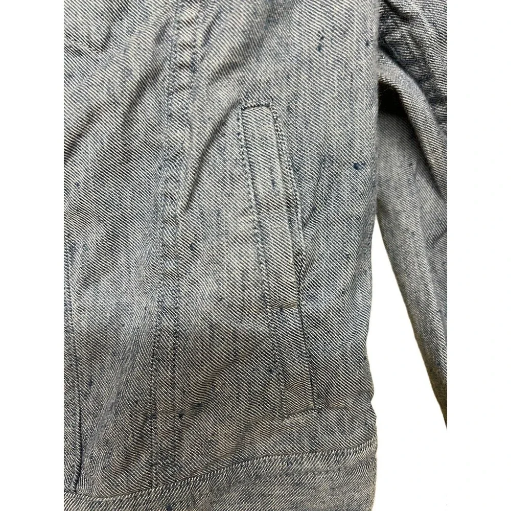Theory Lightweight Linen Denim Cropped‎ Jacket Size Small